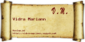 Vidra Mariann névjegykártya