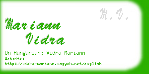 mariann vidra business card